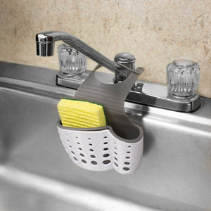 Home Basics Draining Faucet Sponge Holder, White/Grey $2.00 EACH, CASE PACK OF 24