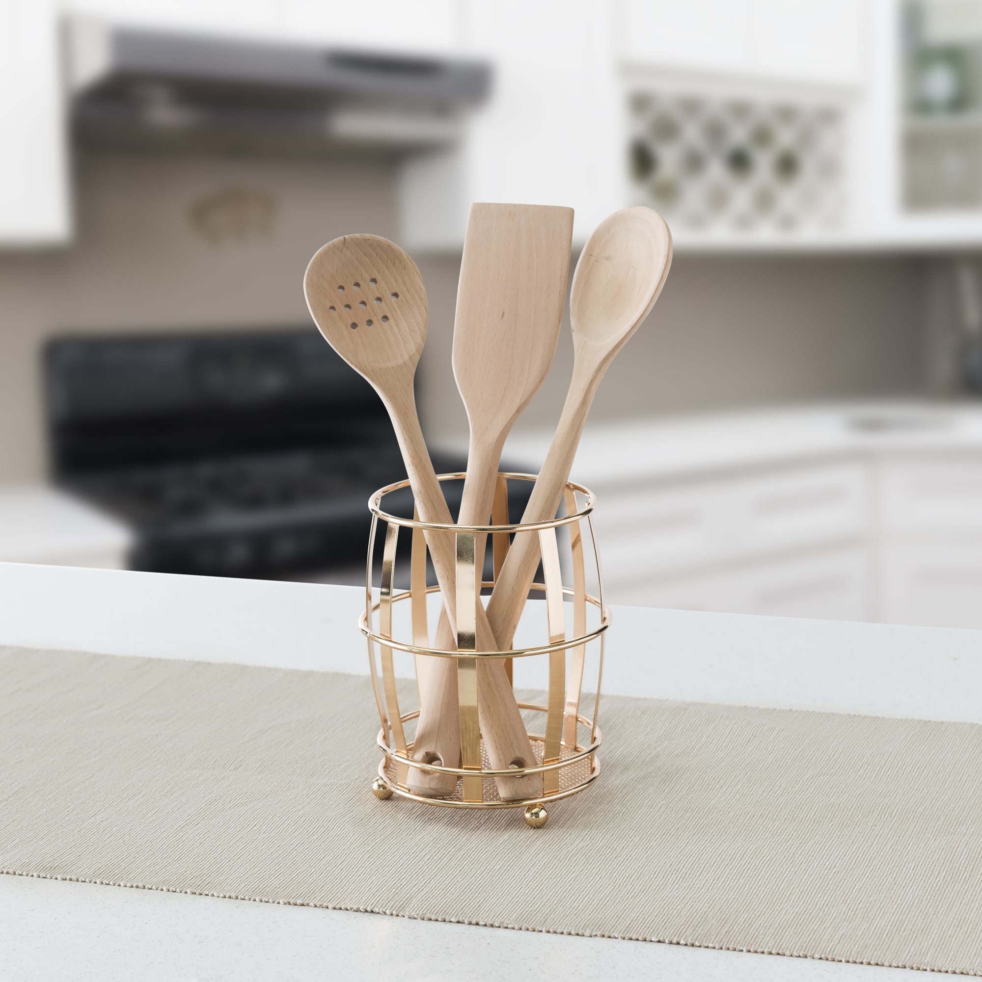 Home Basics Lyon Cutlery Holder with Mesh Bottom and Non-Skid Feet, Rose Gold $6.00 EACH, CASE PACK OF 12