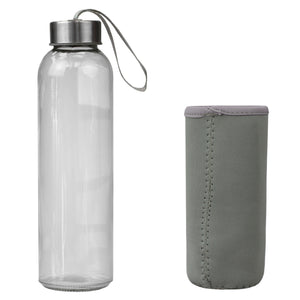 Home Basics Glass Travel Bottle with Insulator - Assorted Colors