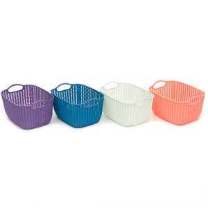 Home Basics Medium Crochet Plastic Basket - Assorted Colors