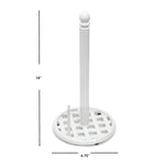Load image into Gallery viewer, Home Basics Weave Freestanding Cast Iron Paper Towel Holder with Dispensing Side Bar, White
 $10.00 EACH, CASE PACK OF 3
