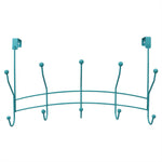 Load image into Gallery viewer, Home Basics Shelby 5 Hook Over the Door Hanging Rack, Turquoise $5.00 EACH, CASE PACK OF 12
