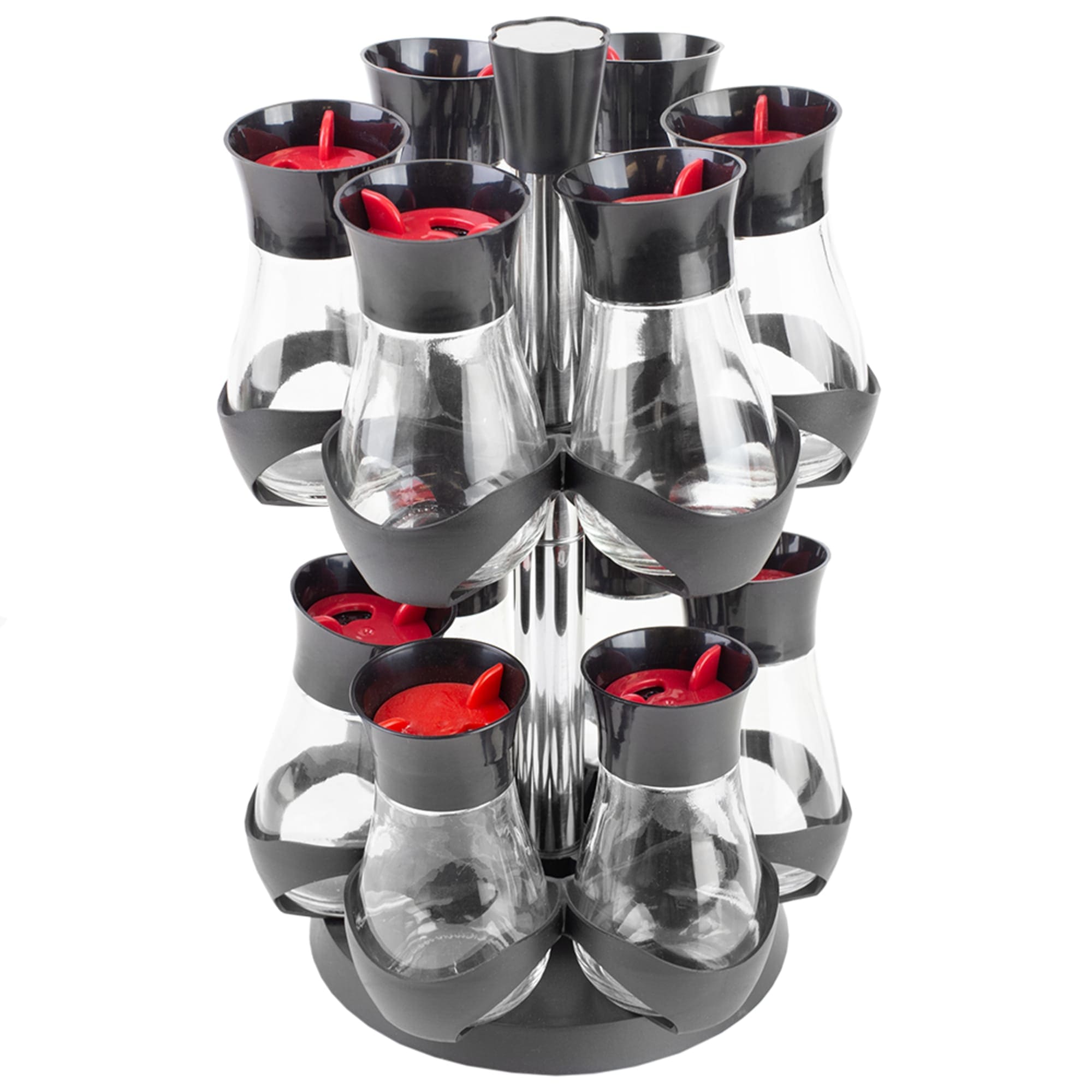 Home Basics Contemporary Gourmet Revolving 12-Jar Two Tier Spice Rack, Black $20.00 EACH, CASE PACK OF 4