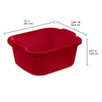 Load image into Gallery viewer, Sterilite 12 Quart/11.4 Liter Dishpan, Red $4.00 EACH, CASE PACK OF 8
