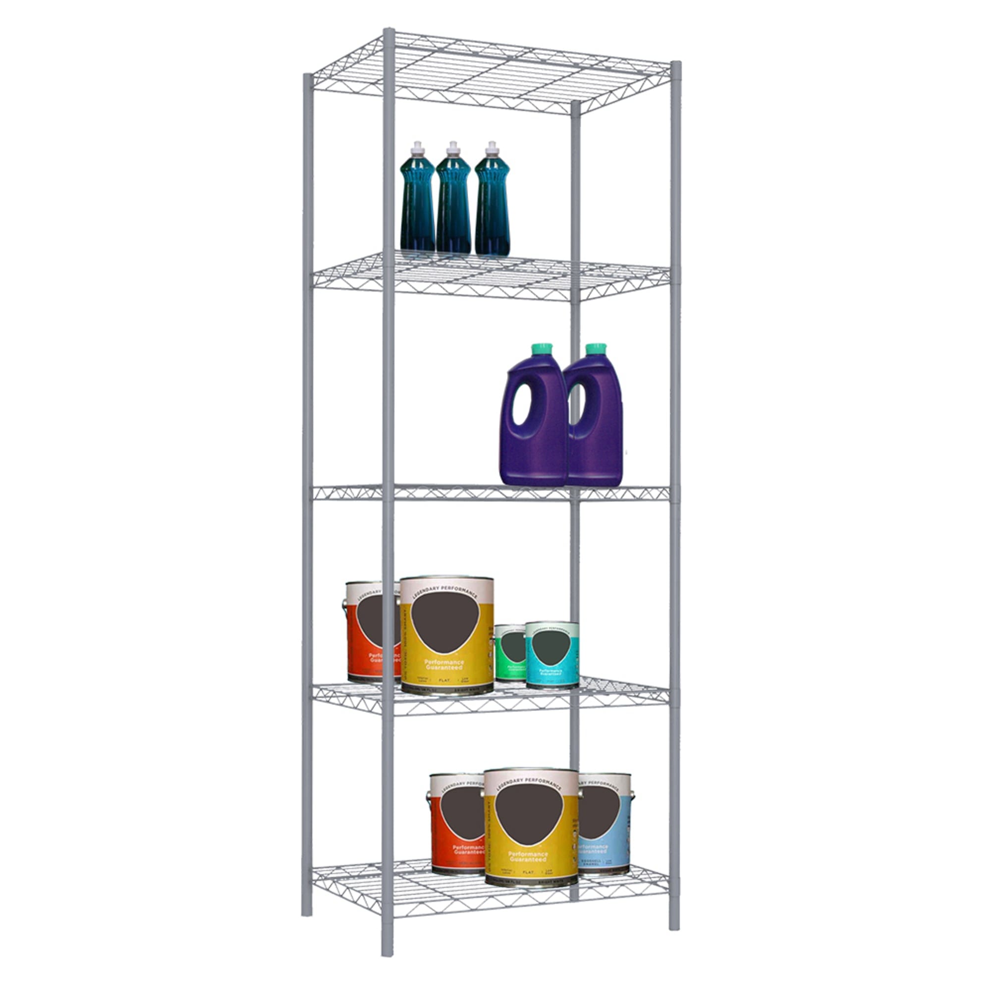 Home Basics 5 Tier Metal Wire Shelf, Grey $50.00 EACH, CASE PACK OF 4