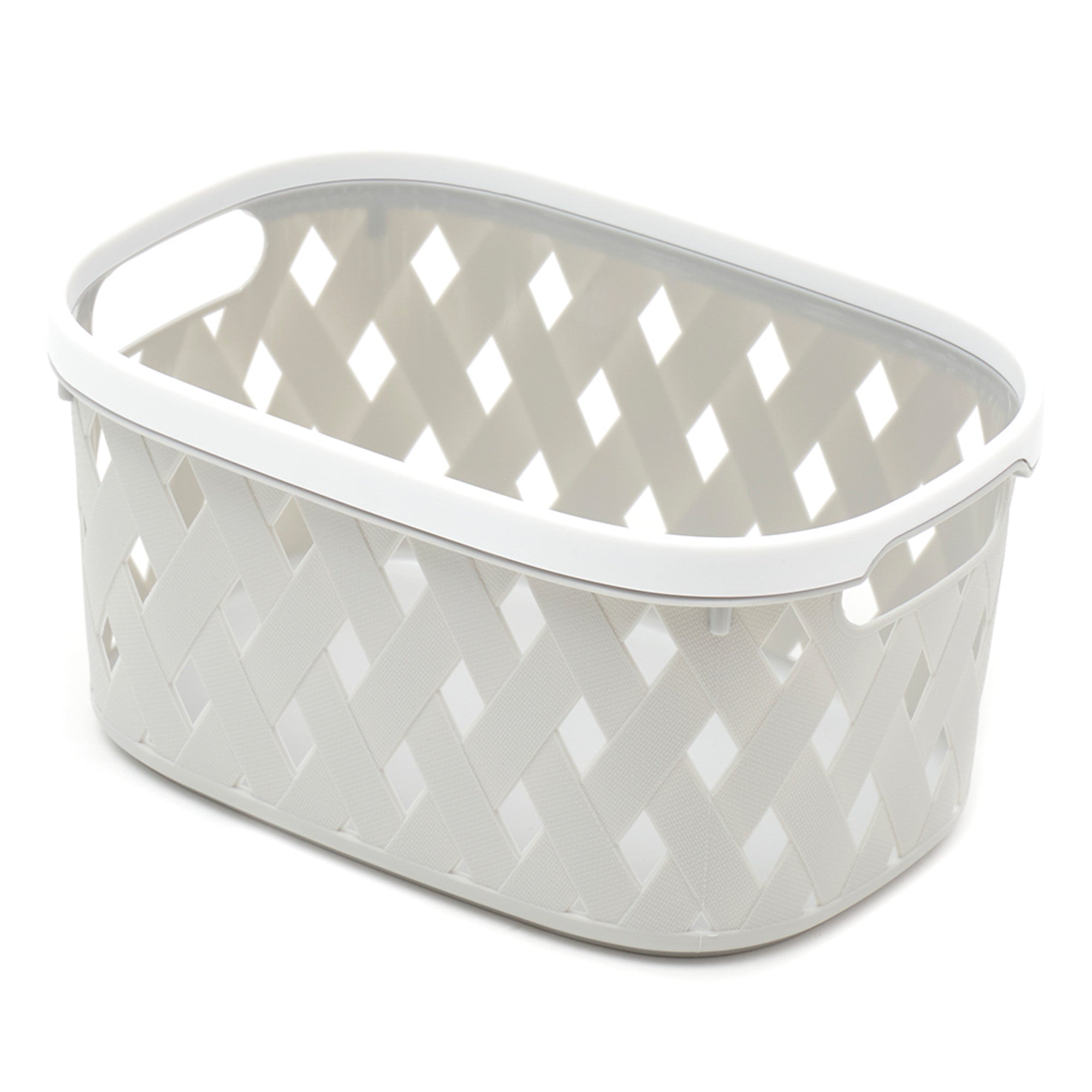 Home Basics Diamond Small Plastic Basket - White