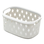 Load image into Gallery viewer, Home Basics Diamond Small Plastic Basket - White
