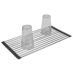 Load image into Gallery viewer, Home Basics Multi-Purpose Flexible Silicone and Stainless Steel Roll Up Dish Drying Rack, Grey $8 EACH, CASE PACK OF 12
