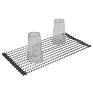 Home Basics Multi-Purpose Flexible Silicone and Stainless Steel Roll Up Dish Drying Rack, Grey $8 EACH, CASE PACK OF 12