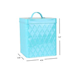 Load image into Gallery viewer, Home Basics Trellis Collection Small Tin Canister, Turquoise $5.00 EACH, CASE PACK OF 12
