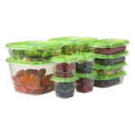 Load image into Gallery viewer, Home Basics 12 Piece Plastic Food Storage Container Set with Vented Plastic Lids, Green $6 EACH, CASE PACK OF 4
