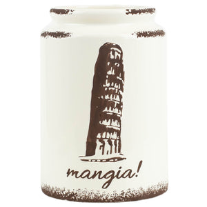 Home Basics Mangia Leaning Tower of Pisa Ceramic Utensil Crock, Ivory $8.00 EACH, CASE PACK OF 6