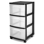 Load image into Gallery viewer, Sterilite 3 Drawer Cart, Black $35.00 EACH, CASE PACK OF 2
