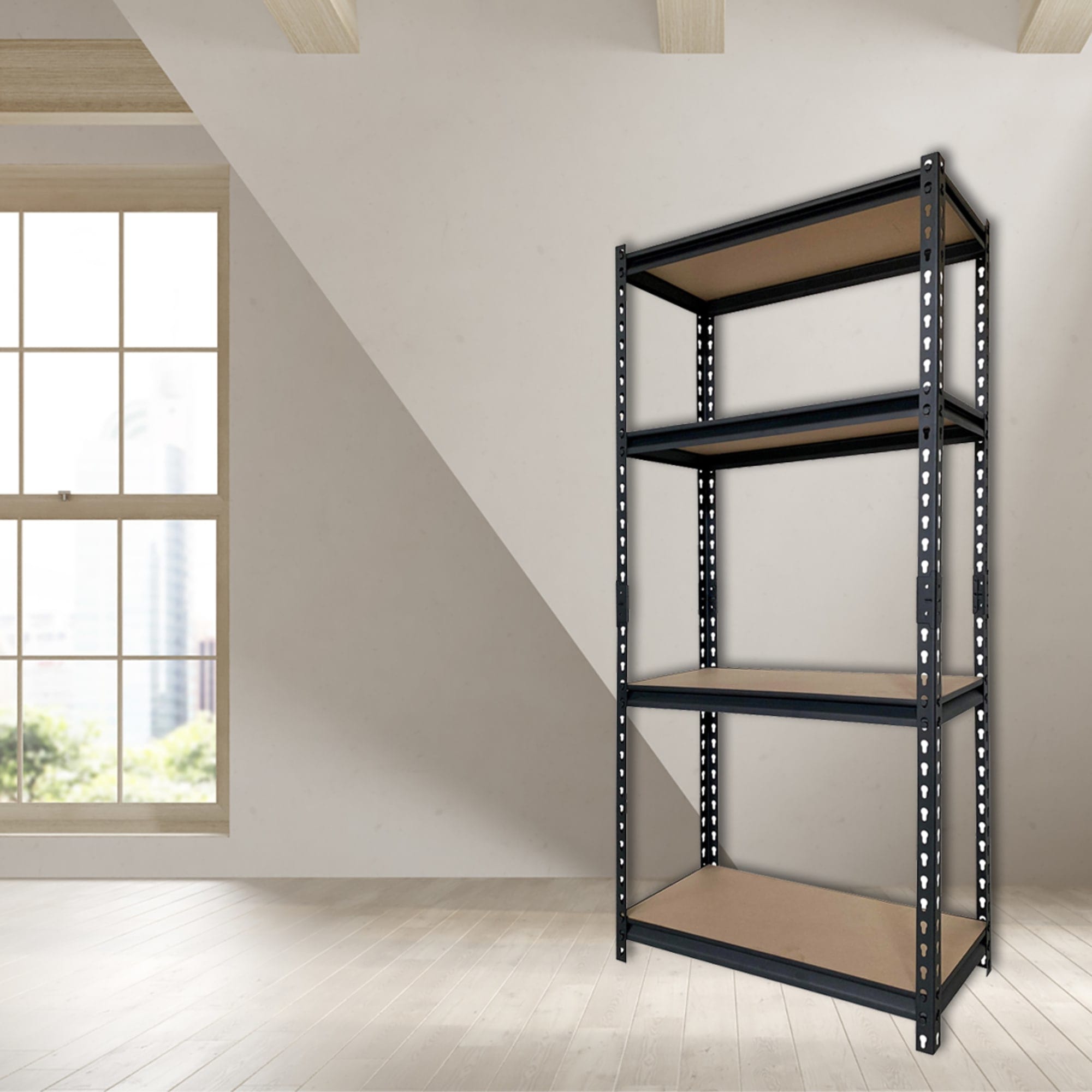 Home Basics Quick Assembly 4 Tier Heavy Duty Shelf, (25" x 59"), Black
 $60.00 EACH, CASE PACK OF 1
