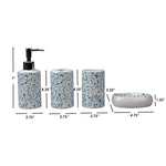 Load image into Gallery viewer, Home Basics Trendy Terrazzo 4 Piece Ceramic Bath Accessory Set, Blue $10.00 EACH, CASE PACK OF 12
