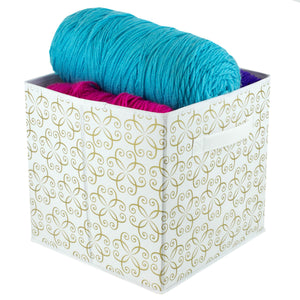 Home Basics Metallic Curlz Collapsible Non-Woven Storage Cube, Gold $3.00 EACH, CASE PACK OF 12
