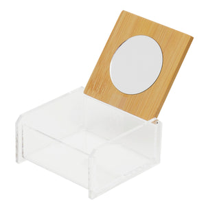 Home Basics Serene Cosmetic Organizer with Built-in Bamboo Mirror Lid $4.00 EACH, CASE PACK OF 12