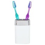Load image into Gallery viewer, Home Basics Skylar ABS Plastic Toothbrush Holder, White $3.00 EACH, CASE PACK OF 12
