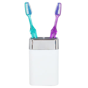 Home Basics Skylar ABS Plastic Toothbrush Holder, White $3.00 EACH, CASE PACK OF 12