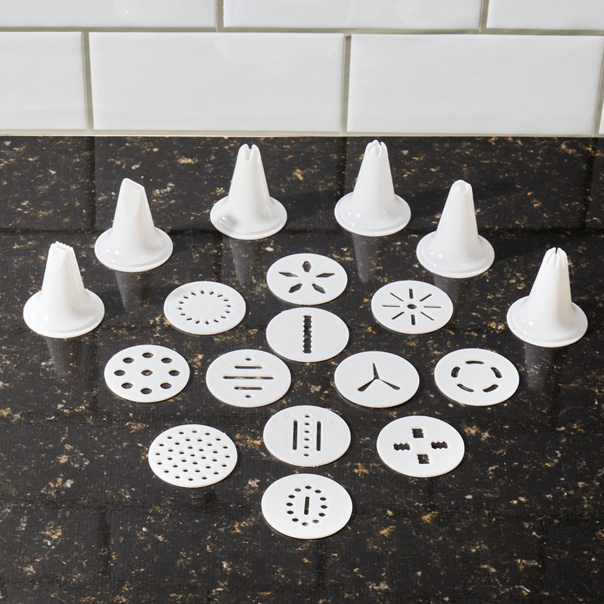 Home Basics Cookie Press with Cookie Discs and Decorating Tips $6 EACH, CASE PACK OF 8