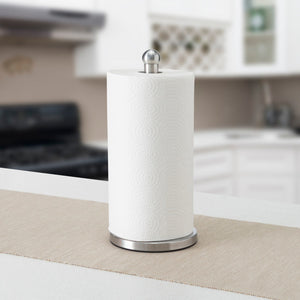 Home Basics Free-Standing Stainless Steel Paper Towel Holder with Weighted Base, Silver $5.00 EACH, CASE PACK OF 12