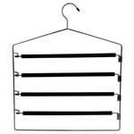 Load image into Gallery viewer, Home Basics 4 Tier Swinging Arm  Steel Pants Hanger with Soft Grip Foam Coated Rods, Black $5 EACH, CASE PACK OF 24
