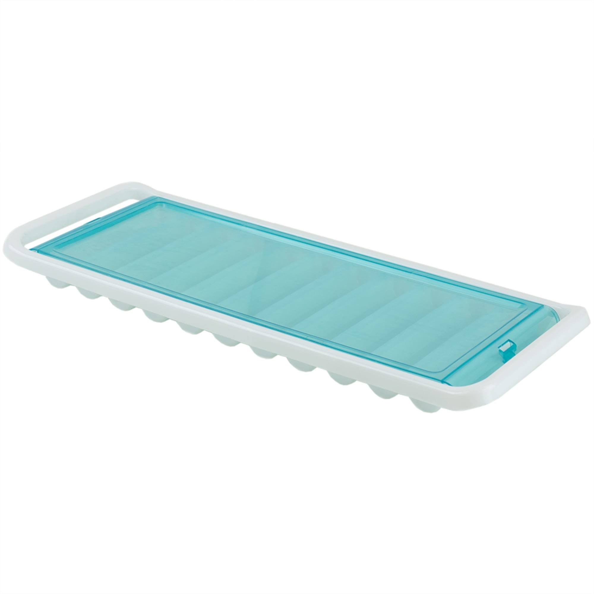 Home Basics 11 Compartment Slim Plastic Stackable Ice Cube Tray with  Snap-on Cover, Blue, KITCHEN ORGANIZATION