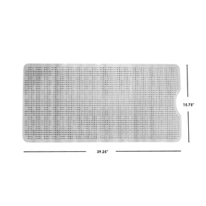 Home Basics Dot U-Shape Front Plastic Bath Mat With Suction Cup Backing, White $5.00 EACH, CASE PACK OF 12