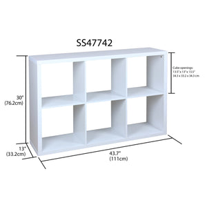 Home Basics 6 Open Cube Organizing Storage Shelf, White $100 EACH, CASE PACK OF 1