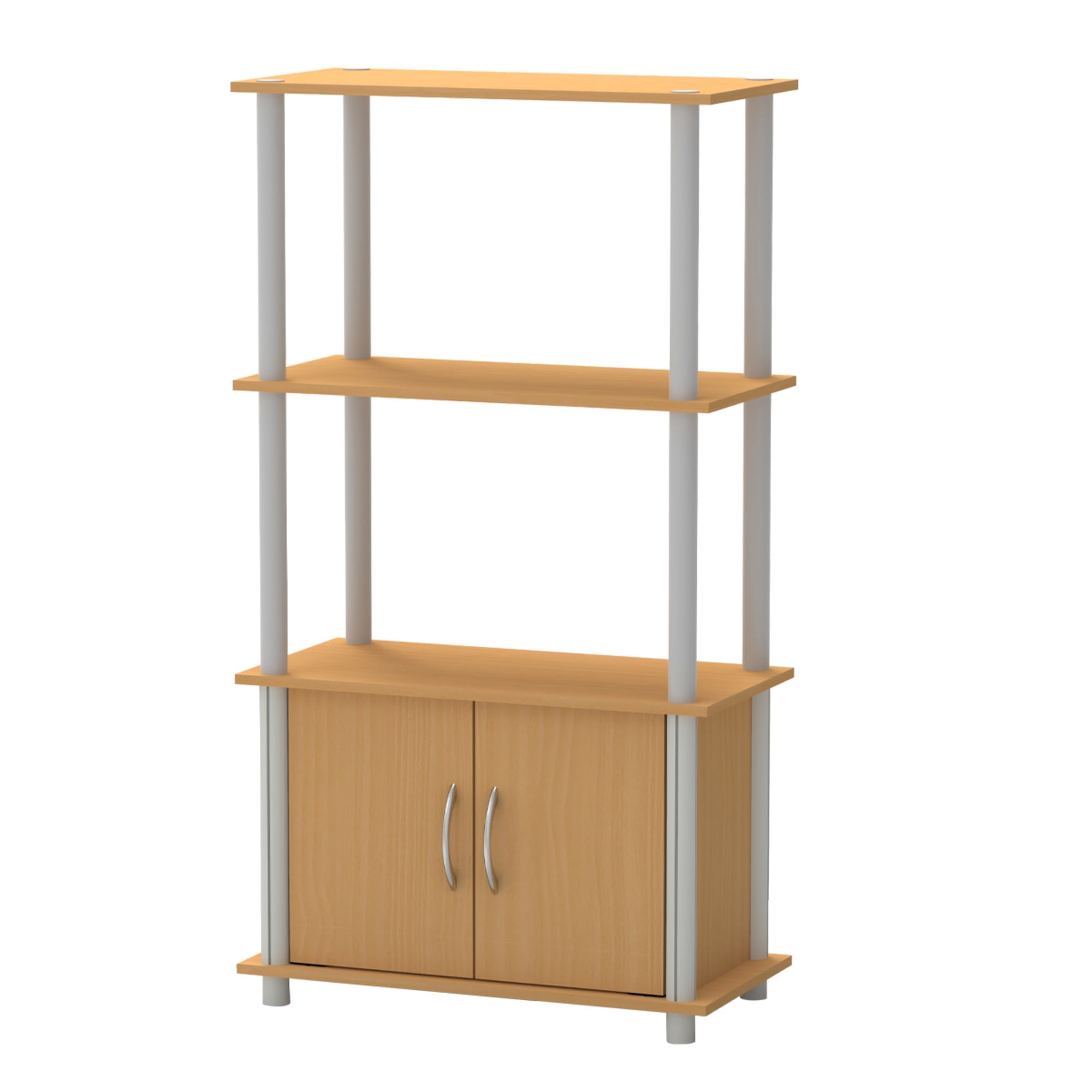 Home Basics 4 Tier Storage Shelf with Cabinet, Natural $40.00 EACH, CASE PACK OF 1