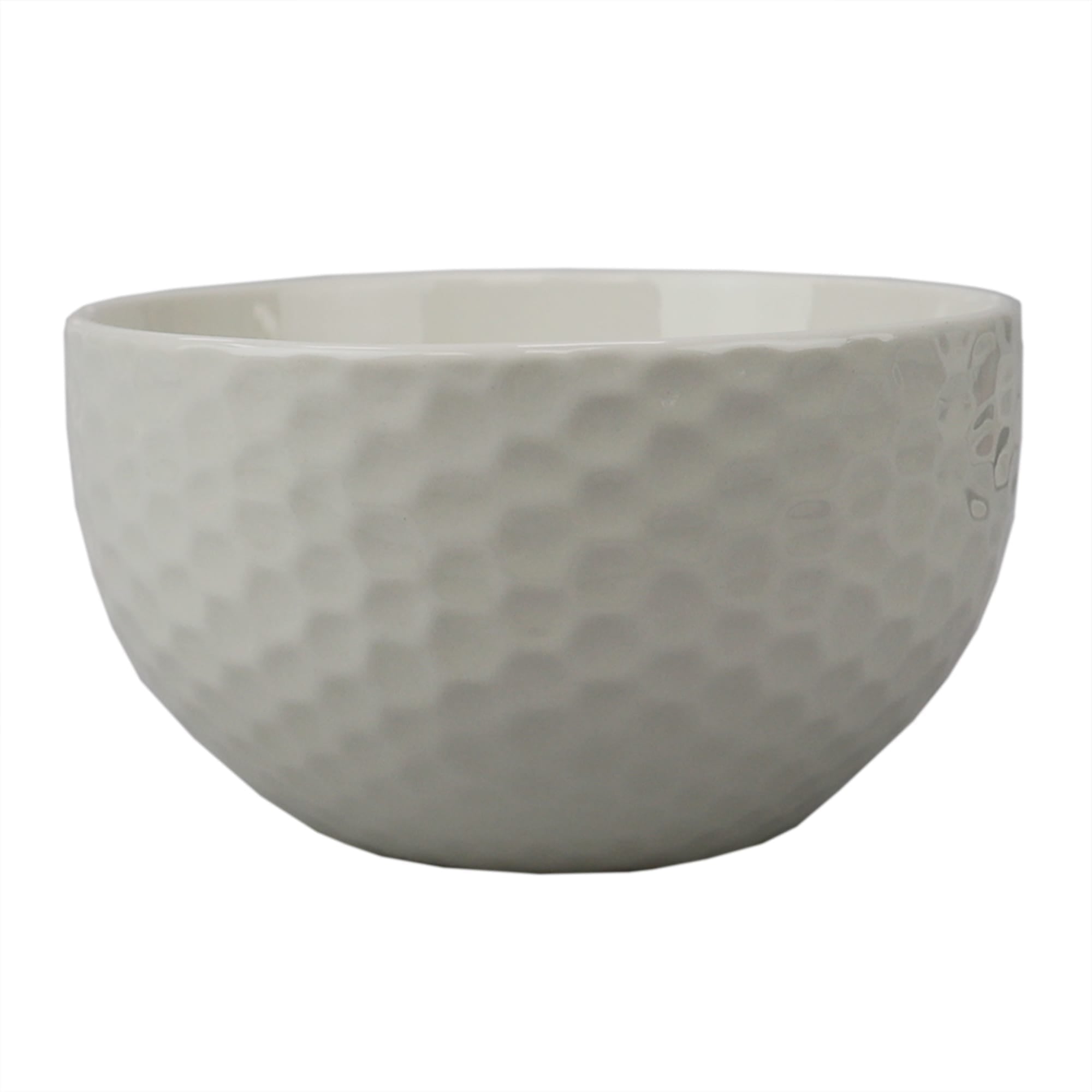 Home Basics Embossed Honeycomb 5.5" Ceramic Bowl, White $2 EACH, CASE PACK OF 24