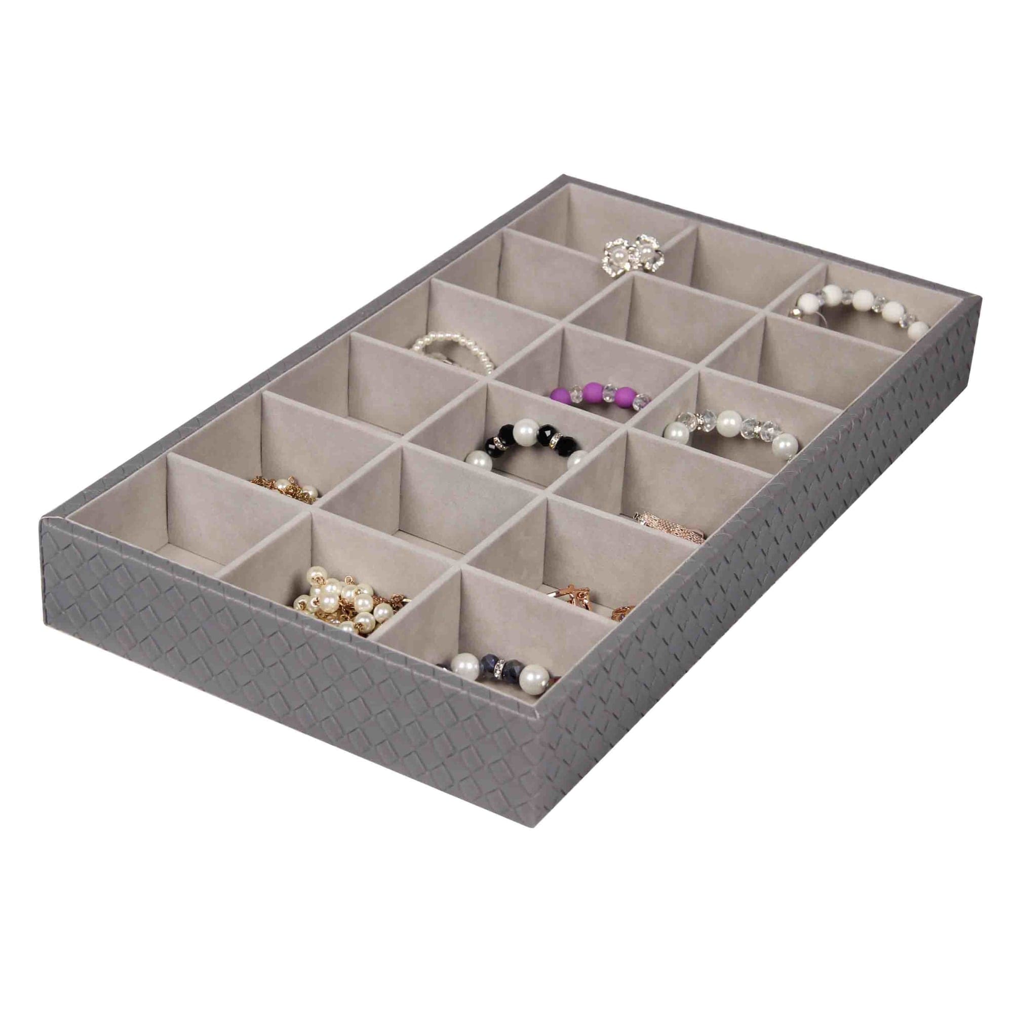 Home Basics Faux Leather 18 Compartment Jewelry Organizer $10.00 EACH, CASE PACK OF 6