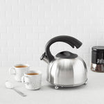 Load image into Gallery viewer, Home Basics 2.5 Liter Easy Pour Whistling Brushed Stainless Steel Tea Kettle, Silver $10.00 EACH, CASE PACK OF 6
