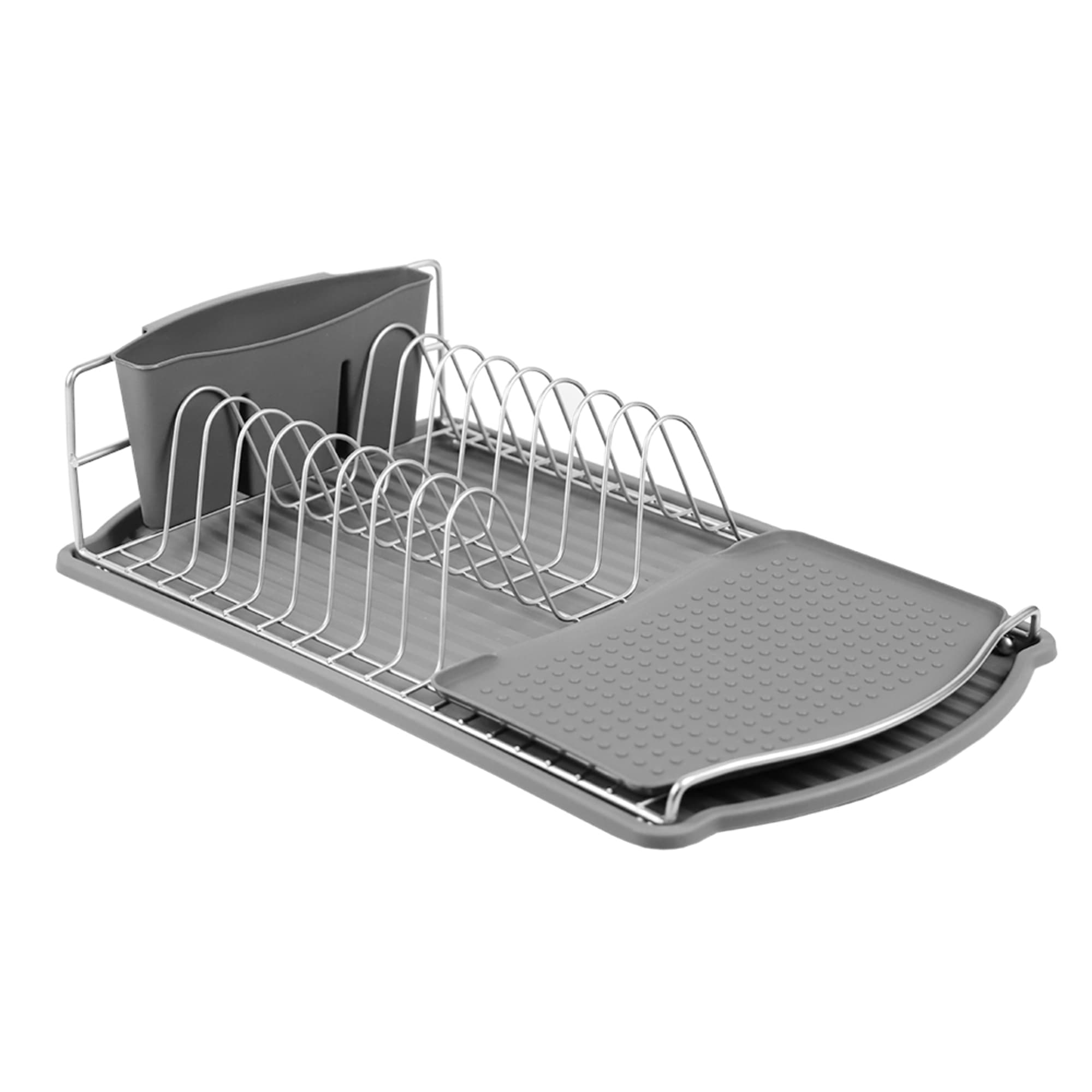 Michael Graves Design Deluxe Dish Rack with Black Finish Wire and Removable  Dual Compartment Utensil Holder, Black, KITCHEN ORGANIZATION