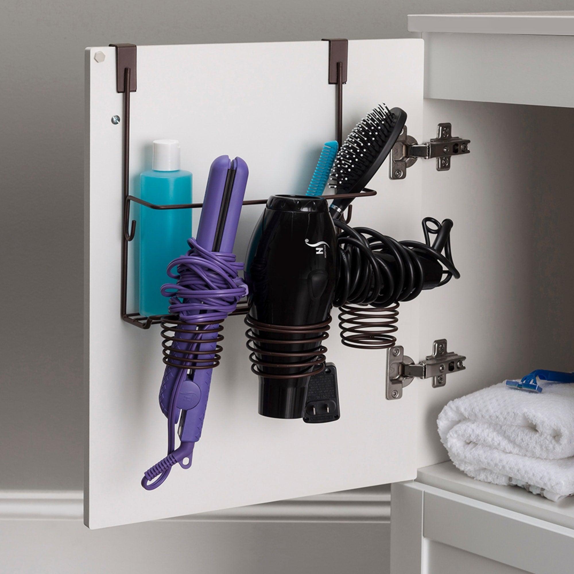 Home Basics Over the Cabinet Bronze Hairdryer Holder $6 EACH, CASE PACK OF 12