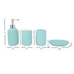 Load image into Gallery viewer, Home Basic 4 Piece Rubberized Ceramic Bath Accessory Set, Blue $10.00 EACH, CASE PACK OF 6
