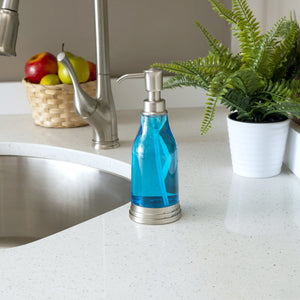 Home Basics Plastic Soap Dispenser with Brushed Steel Top, Chrome $5 EACH, CASE PACK OF 12