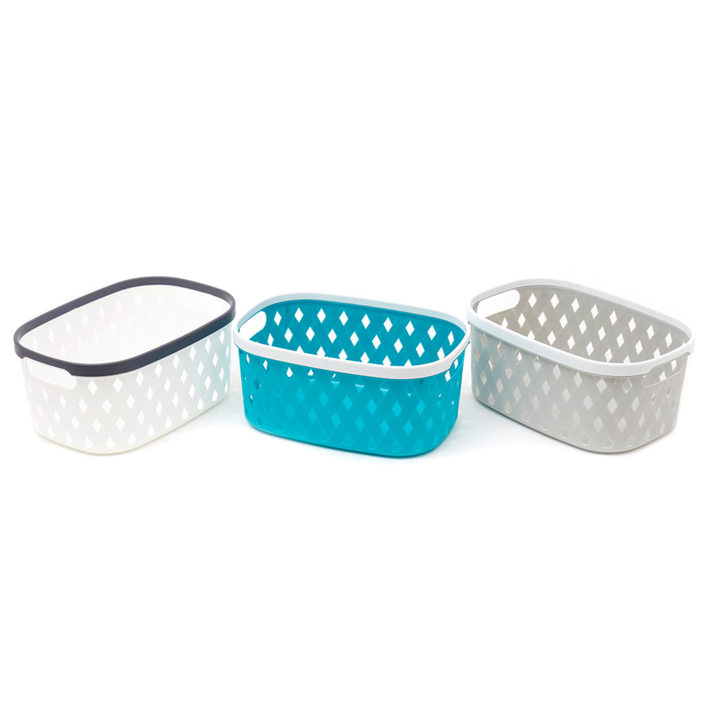 Home Basics Diamond Medium Plastic Basket - Assorted Colors