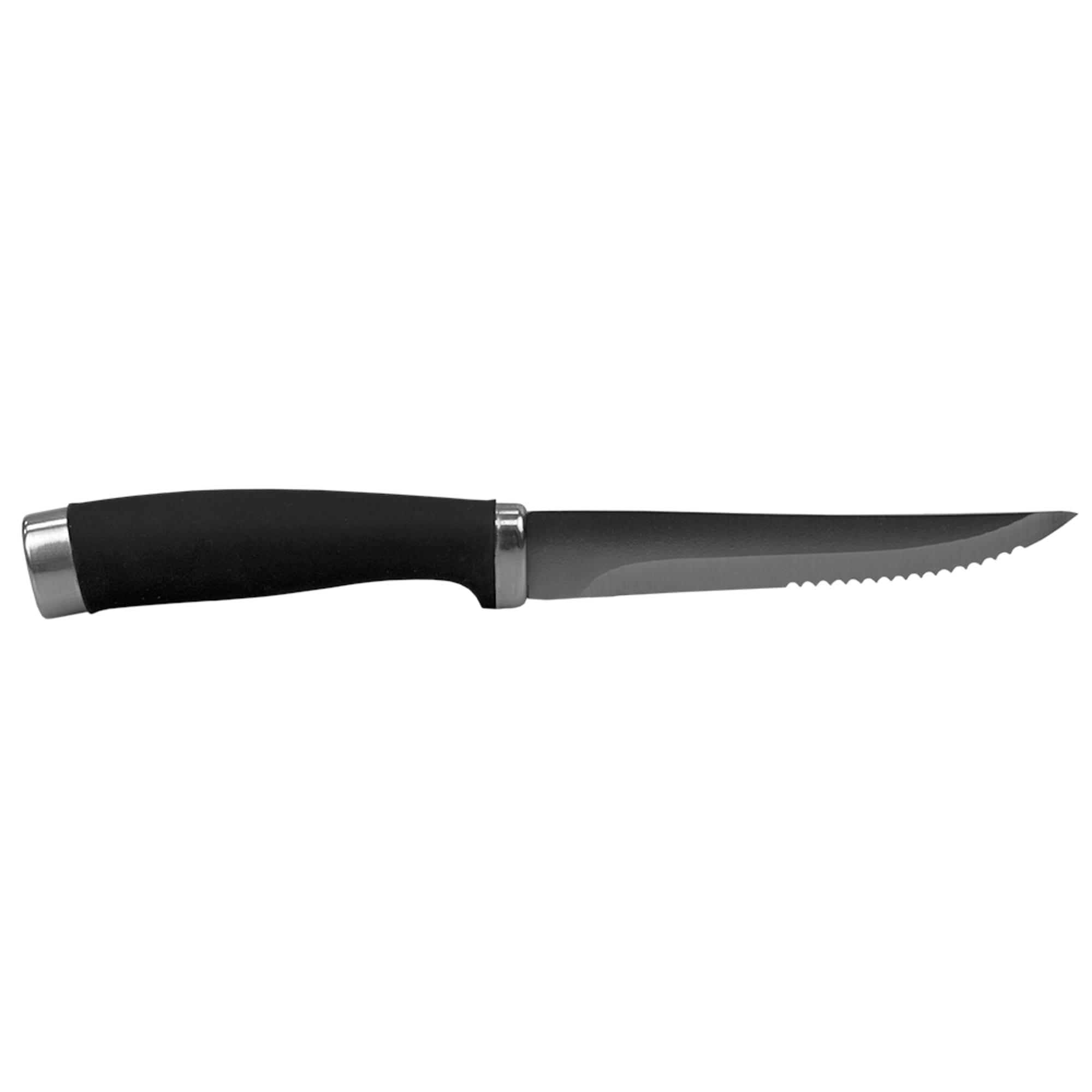 Home Basics Stainless Steel Steak Knives with Non-Slip Handles, (Set of 4),  Black $5.00 EACH, CASE PACK OF 12