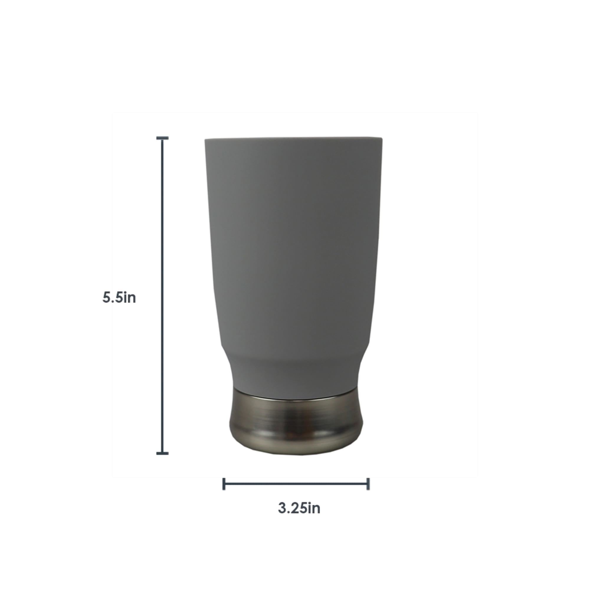 Home Basics Rubberized Plastic Tumbler with Steel Base, Grey $3.00 EACH, CASE PACK OF 12