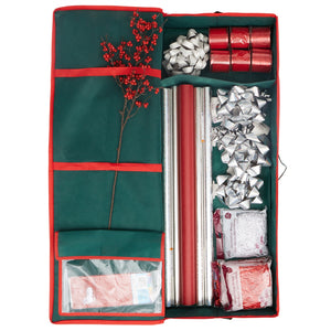 Home Basics Red Christmas Wrapping Storage Organizer, STORAGE ORGANIZATION