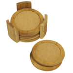 Load image into Gallery viewer, Home Basics 4.5&quot; Bamboo Coaster Set, (Pack of 6) with Holder, Natural $7.00 EACH, CASE PACK OF 12
