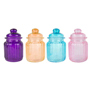 Home Basics 8 oz Mini Glass Party Favor Jar - Assorted Colors