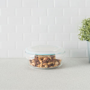 Home Basics 32 oz. Round Borosilicate Glass Food Storage Container $5.00 EACH, CASE PACK OF 12