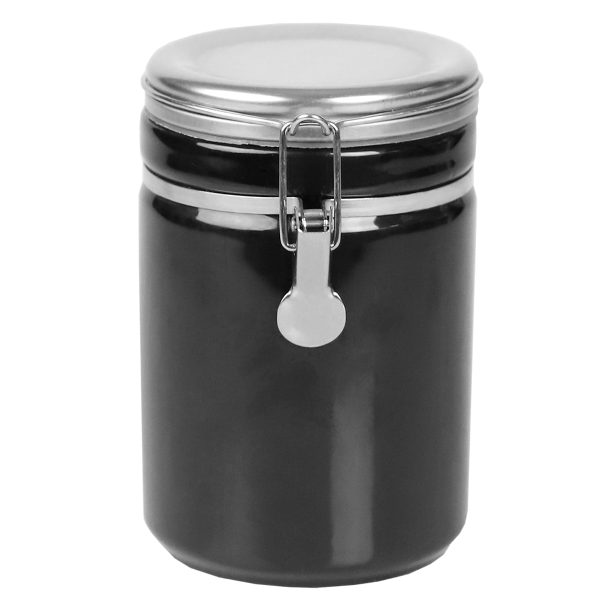 Home Basics 40 oz. Canister with Stainless Steel Top, Black $7.00 EACH, CASE PACK OF 8