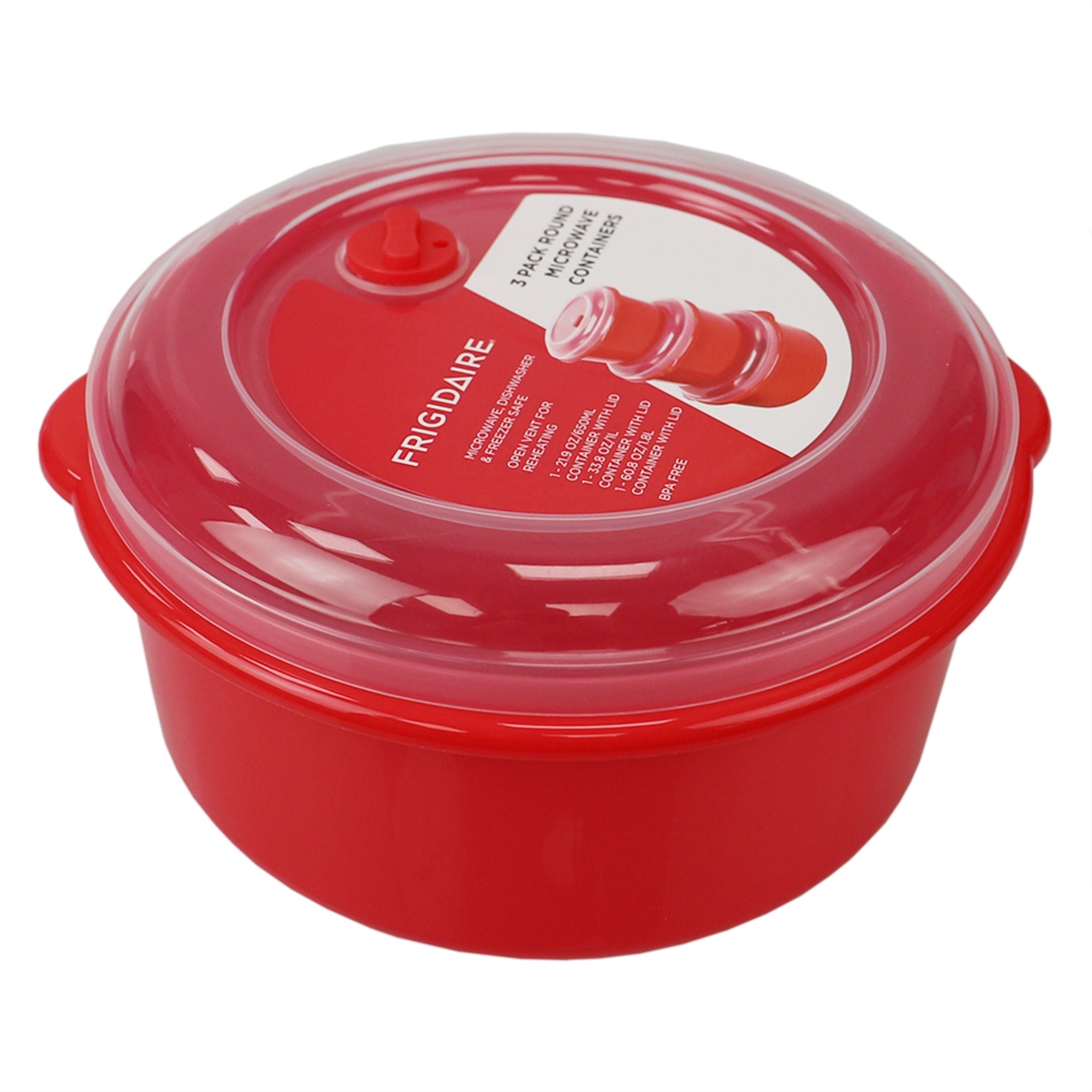 Home Basics Microwave Safe Plastic Round Food Storage Containers