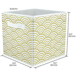 Load image into Gallery viewer, Home Basics Metallic Scallop Collapsible Non-Woven Storage Cube, Gold $3.00 EACH, CASE PACK OF 12
