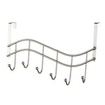 Load image into Gallery viewer, Home Basics Wave 6  Hook Over the Door Organizing Rack, Satin Nickel $6.00 EACH, CASE PACK OF 12
