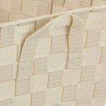 Load image into Gallery viewer, Home Basics Woven Strap Open Bin, Ivory $5.00 EACH, CASE PACK OF 6
