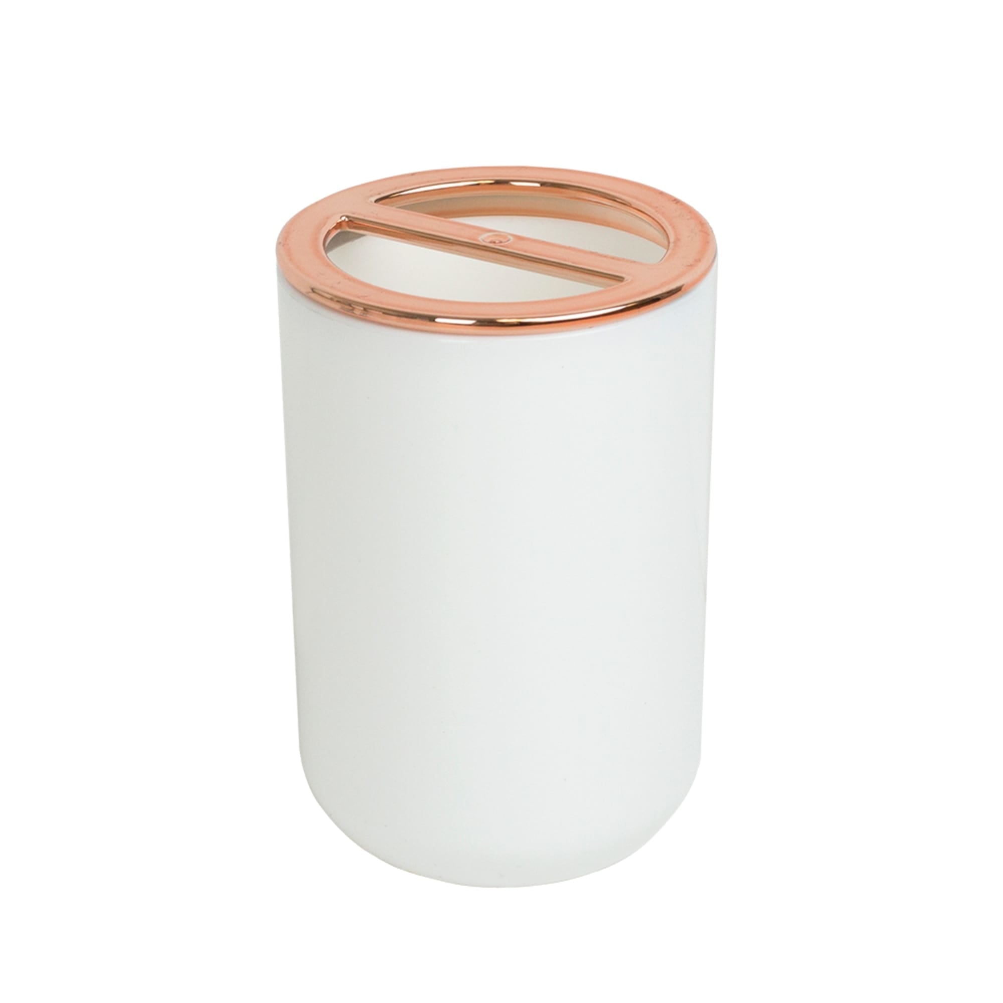 Home Basics 4 Piece Ceramic Bath Accessory Set with Rose Gold Accents, White $15.00 EACH, CASE PACK OF 12